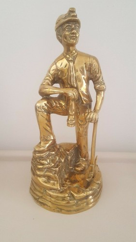 Vintage large brass - miner, 12"