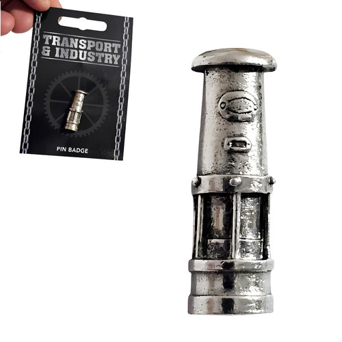 Davy lamp pewter pin - davy,