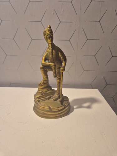 Brass miner figure with - brass,
